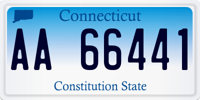 CT license plate AA66441