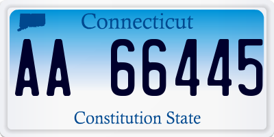 CT license plate AA66445