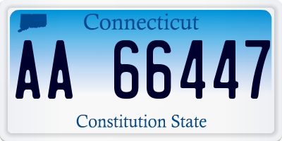 CT license plate AA66447