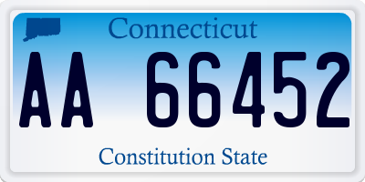 CT license plate AA66452