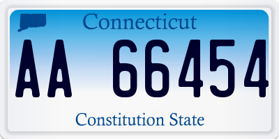 CT license plate AA66454
