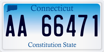 CT license plate AA66471