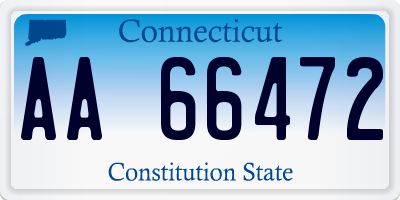 CT license plate AA66472