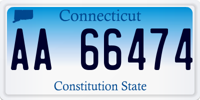 CT license plate AA66474