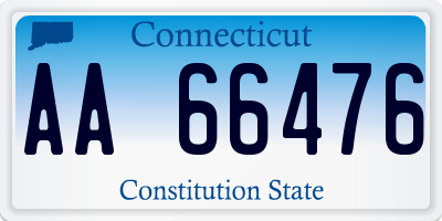 CT license plate AA66476