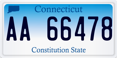 CT license plate AA66478