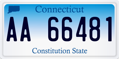 CT license plate AA66481