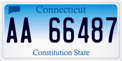 CT license plate AA66487