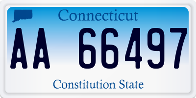 CT license plate AA66497