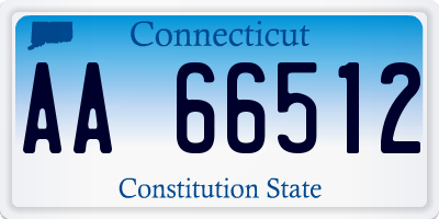 CT license plate AA66512