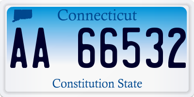 CT license plate AA66532