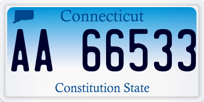 CT license plate AA66533