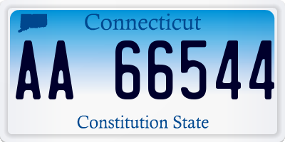 CT license plate AA66544