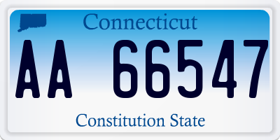 CT license plate AA66547