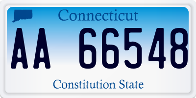 CT license plate AA66548