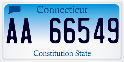 CT license plate AA66549