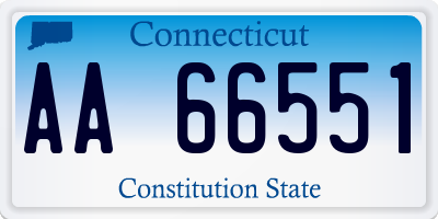 CT license plate AA66551