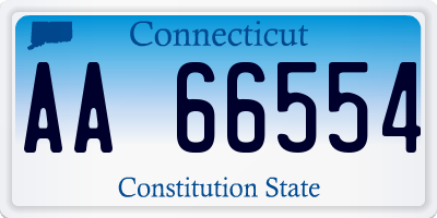 CT license plate AA66554