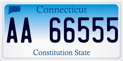 CT license plate AA66555