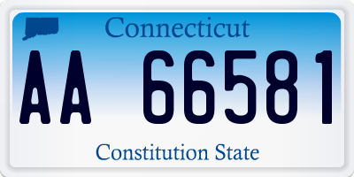 CT license plate AA66581