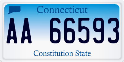 CT license plate AA66593