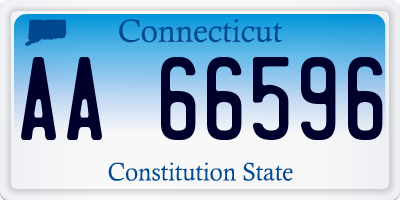 CT license plate AA66596