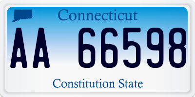 CT license plate AA66598