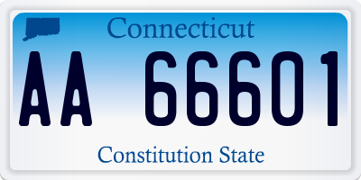 CT license plate AA66601