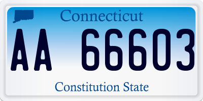 CT license plate AA66603