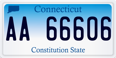 CT license plate AA66606