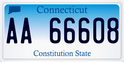 CT license plate AA66608