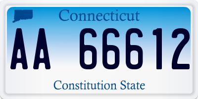 CT license plate AA66612