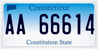 CT license plate AA66614