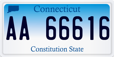 CT license plate AA66616