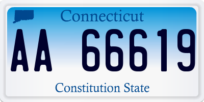 CT license plate AA66619