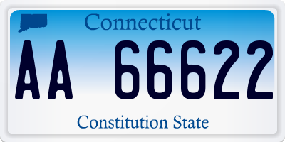 CT license plate AA66622