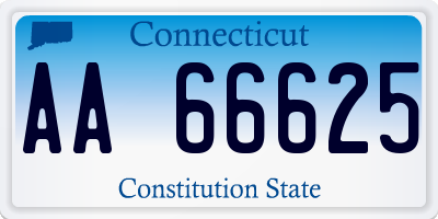 CT license plate AA66625