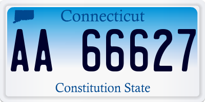 CT license plate AA66627