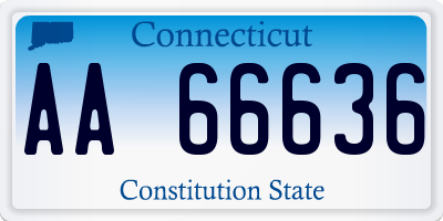 CT license plate AA66636