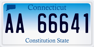 CT license plate AA66641