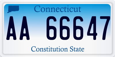 CT license plate AA66647