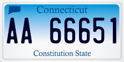 CT license plate AA66651