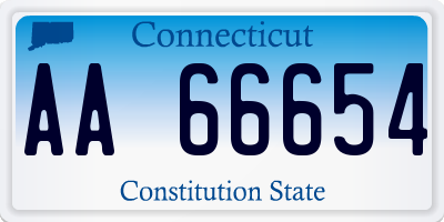 CT license plate AA66654