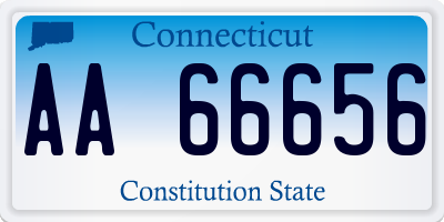 CT license plate AA66656