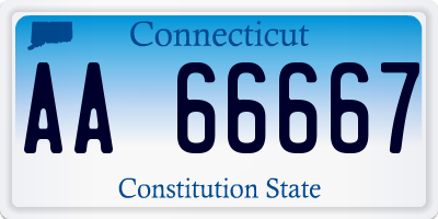 CT license plate AA66667