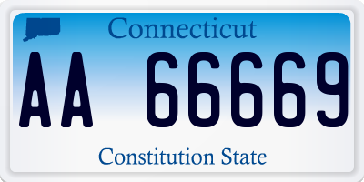 CT license plate AA66669