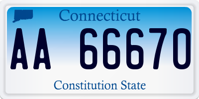 CT license plate AA66670