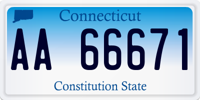 CT license plate AA66671