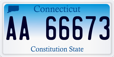 CT license plate AA66673