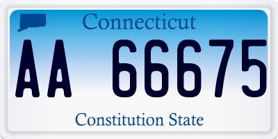 CT license plate AA66675